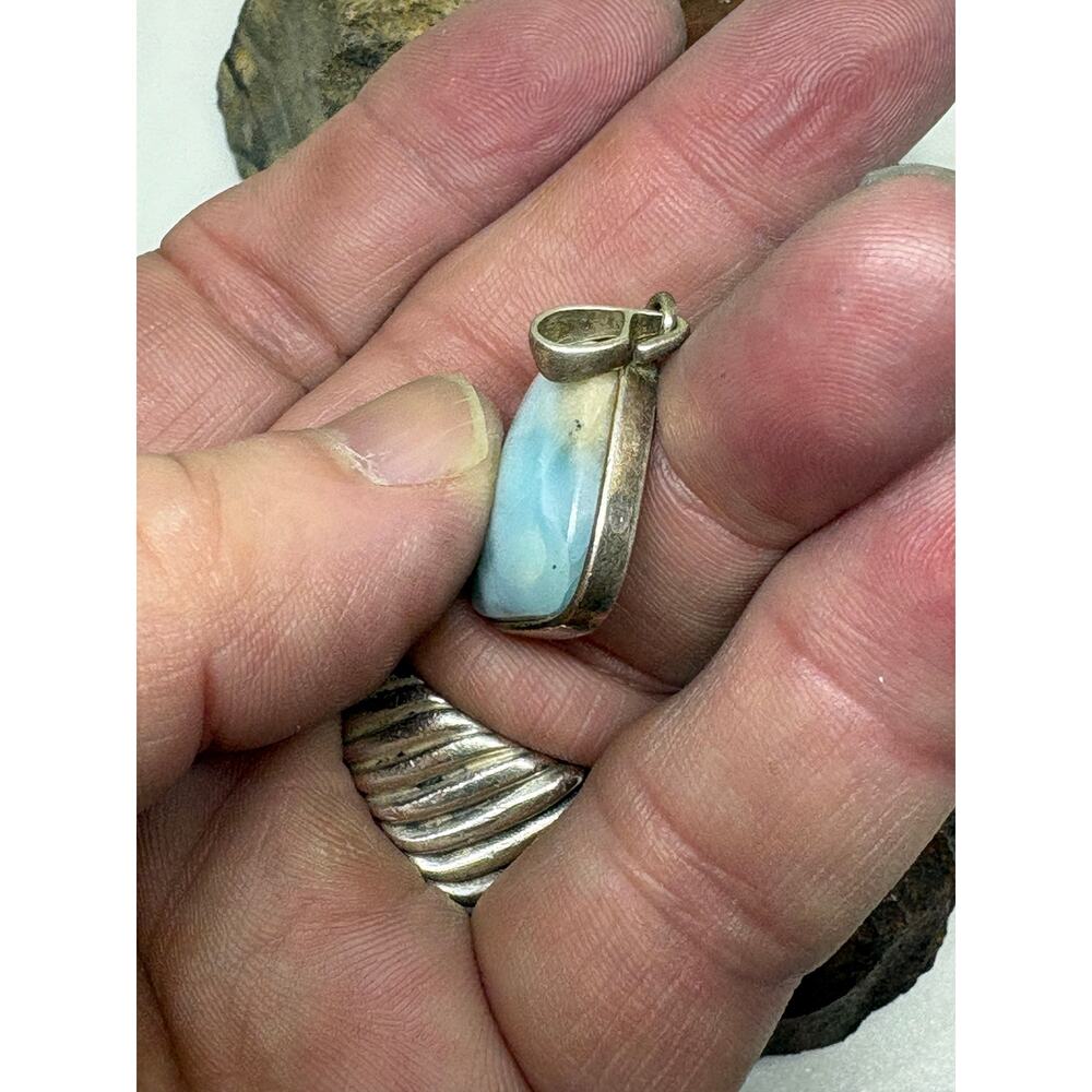 Vintage Larimar Pendant and Earrings Set. 90s. - Picture 5 of 7